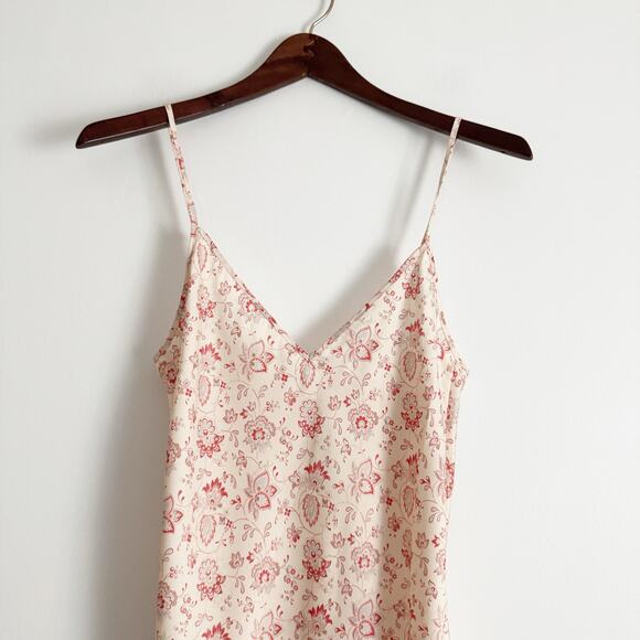 ARITZIA Wilfred Only Satin Slip Mini Dress Ivory Red Small S - Picture 6 of 12